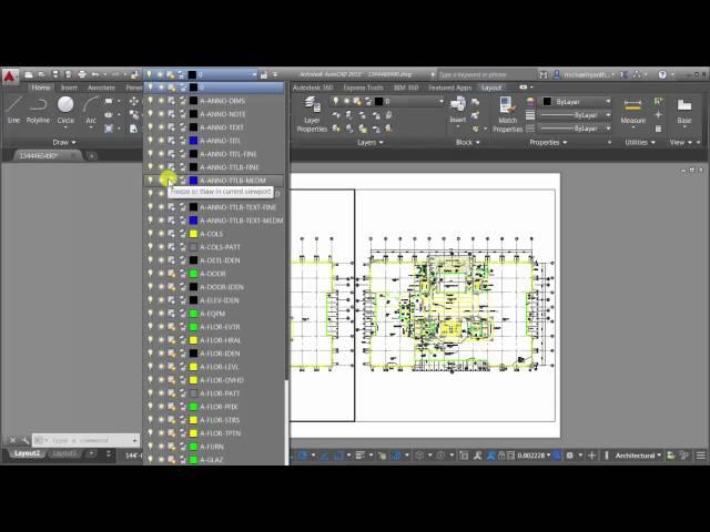 Freezing Layers in an AutoCAD Viewport