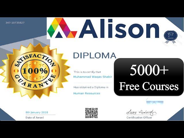 Alison Free Online Courses | Alison Free Digital Certificate | Alison.com Learning| Waqas Shabbir