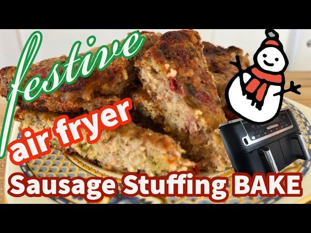 FESTIVE banger aka sausage STUFFING Bake, easy AIRFRYER recipe