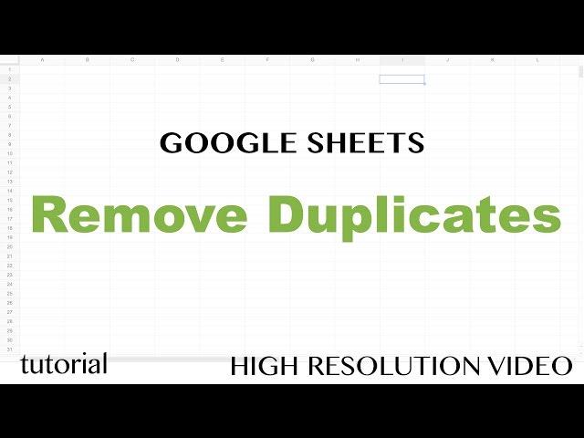 Google Sheets - Remove Duplicates - UNIQUE Function Tutorial