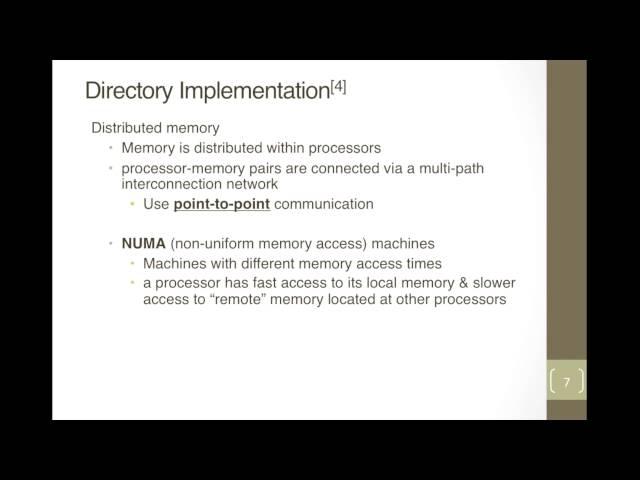 Grad assignment Directory based cache coherence protocol