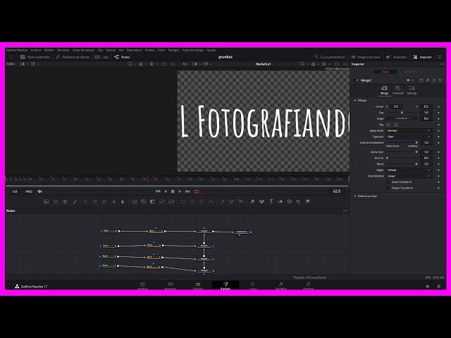 Animacion de texto en FUSION Davinci Resolve