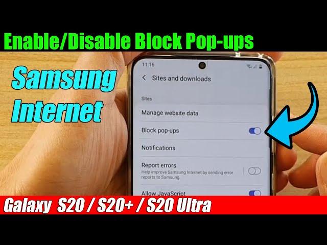 Galaxy S20/S20+: How to Enable/Disable Block Pop-ups on Samsung Internet