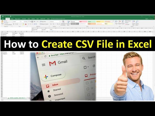 Excel Prepare CSV file for Google Contacts | How to create CSV file for Gmail | CSV Mailing List