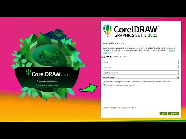 fixed email verification and login screen coreldraw 2021 problem