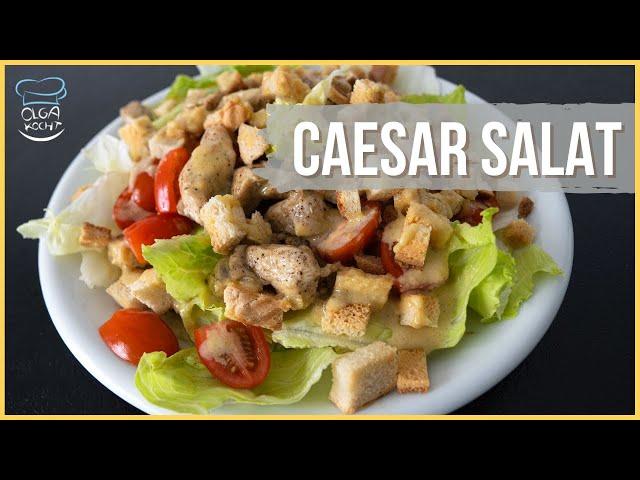 Caesar Salat mit Hähnchen und Croutons - Der Super Salat