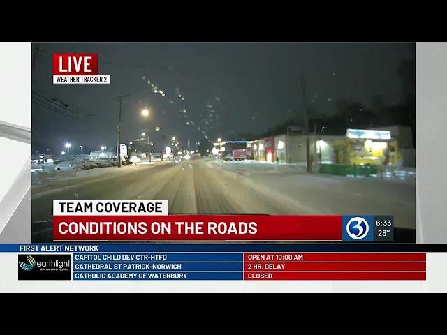 TEAM COVERAGE: First Alert Weather Tracker surveys Waterbury roads