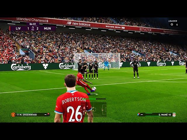 PES 2021 | Liverpool vs Manchester United | Mane Free Kick Goal | Gameplay PC