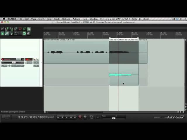 Reaper 102: Working With Audio - 11. Record Punch In and Out Options