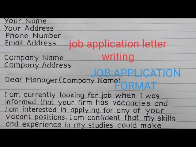 JOB APPLICATION LETTER WRITING//JOB APPLICATION FORMAT.