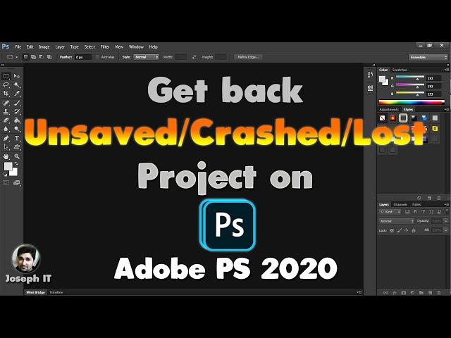 Adobe Photoshop 2020 - Enable Autosave and get Unsaved or Crashed File back Easily