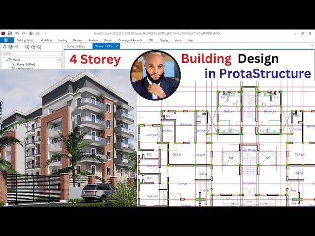 Design of 4 Storey RCC Building having a Basement Floor with Different Ground Level - PART 2