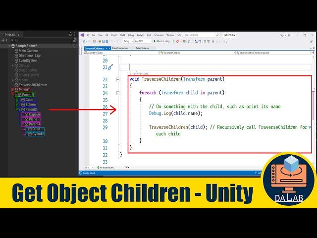 Get All Object Children and Their Children without Knowing How Many an Object has - Using C# Unity