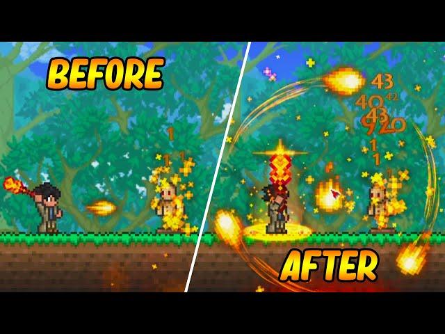 Terraria, But Damaging Enemies UPGRADE Reworked Magic Weapons...