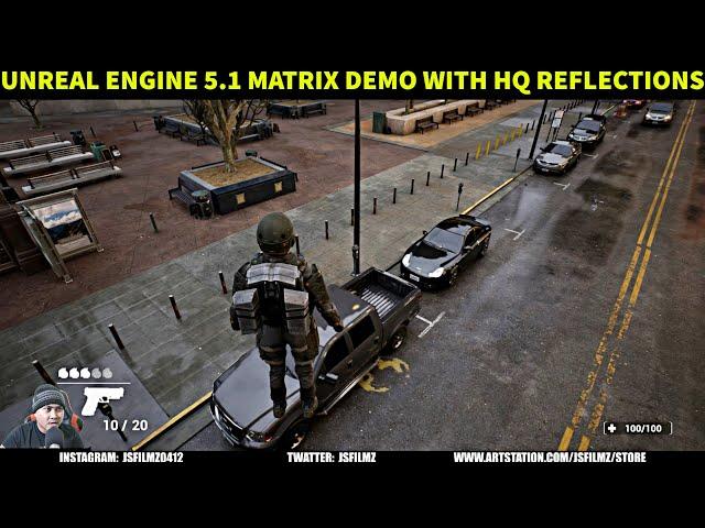 Unreal Engine 5.1 Matrix Demo with High Quality Reflections