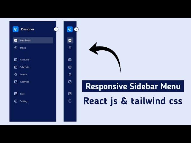 Responsive Sidebar with React js and tailwind css | React js and tailwind css tutorial