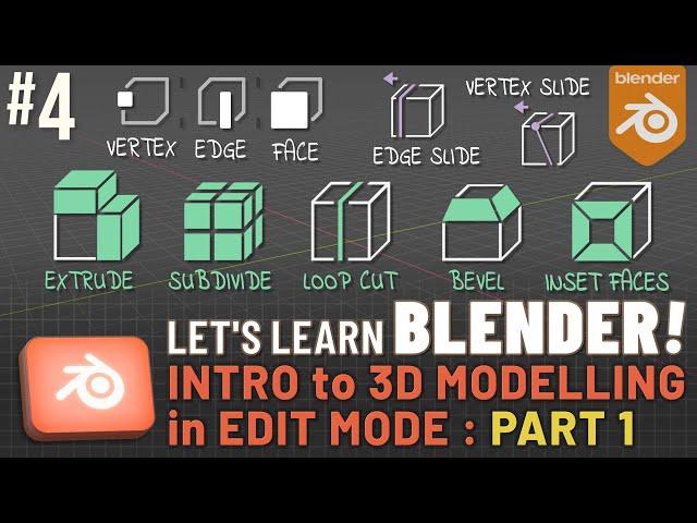 Let's Learn Blender! #4: 3D Modelling in Edit Mode!: Part 1