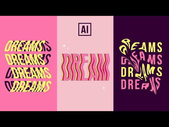 3 EASY TEXT EFFECTS | ADOBE ILLUSTRATOR TUTORIAL