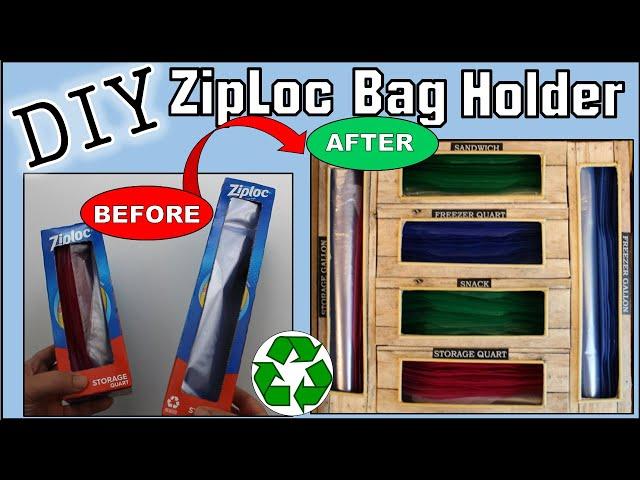 DIY ZIPLOC BAG ORGANIZER FROM FREE UPCYCLED BOX | RECYCLED KITCHEN ORGANIZATION