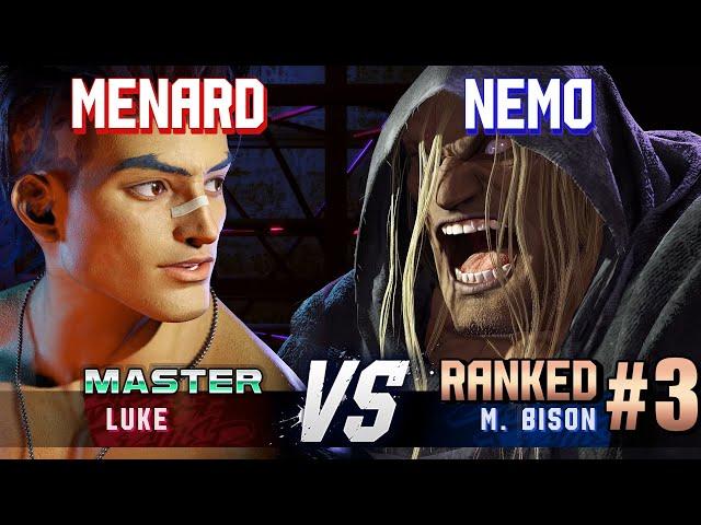 SF6 ▰ MENARD (Luke) vs NEMO (#3 Ranked M.Bison) ▰ High Level Gameplay