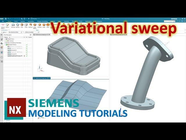 Siemens NX Modeling Tutorials #25 | How to use Variational sweep command (NX 1953 series)