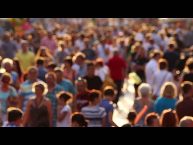 people walking a street