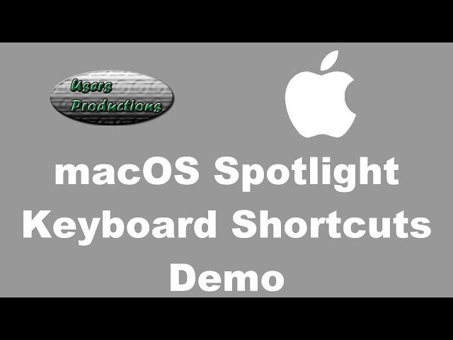 macOS Spotlight Keyboard Shortcuts Demo