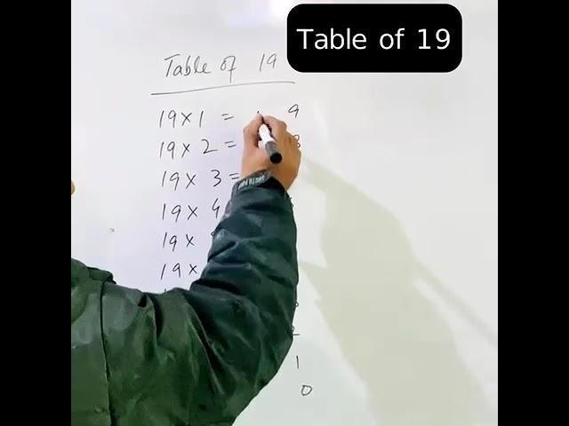 Table of 19#maths #percentage #mathproblem