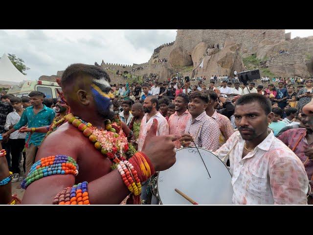 Golconda Bonalu 2023 | Pothuraj Entry | Pothuraju TeenMaar dance #pothurajudance #golcondabonalu2023