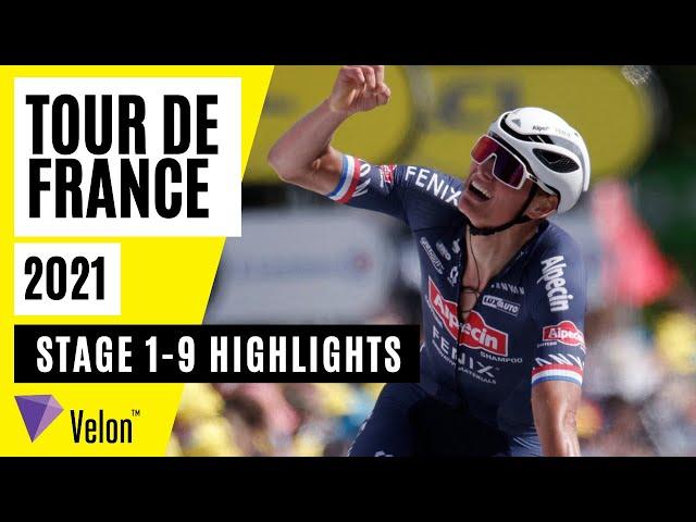 Tour de France 2021: Stage 1-9 Highlights | Mathieu Van der Poel and Tadej Pogačar light up Week 1