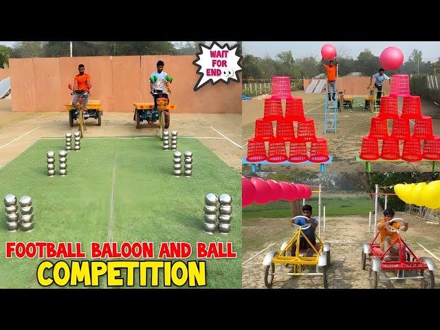 Football Balloon And Ball Competition  | Who Will Win ? | Amazing Video / Sahil Challenge