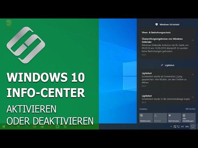 Windows 10 Info-Center  Aktivieren oder Deaktivieren von Benachrichtigungen ‍