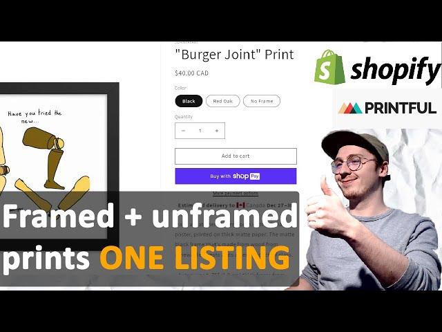 How to add different products to the same Shopify product listing using Printful (Variants)
