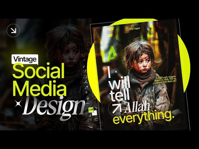 Vintage Graphic Design | Social Media Post | Afghan Child