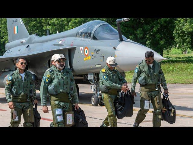 #ExTarangShakti24 phase-II : 3 Vice Chiefs flying the indigenous LCA Tejas fighter jet