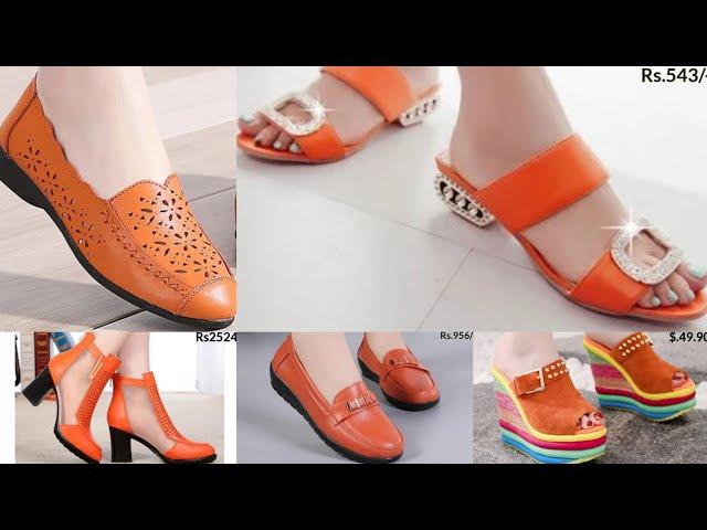 2021 ORANGE SANDALS DESIGN LADIES FOOTWEAR COLLECTION WITH PRICE