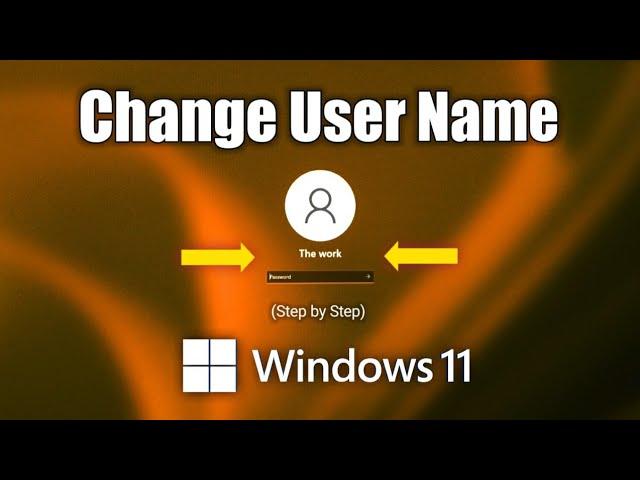 How to Change User Name of Account in windows 11