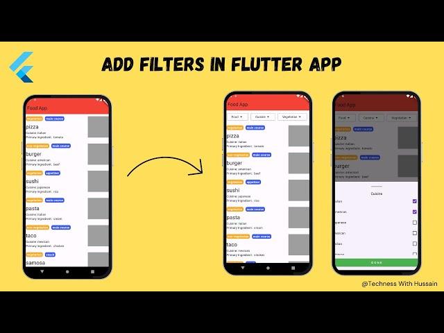  How to add Filters to Flutter App || Convert front-end data into Filters