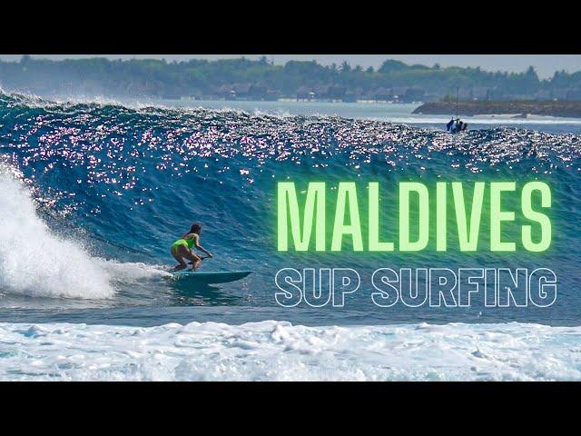 Sup surfing in Maldives