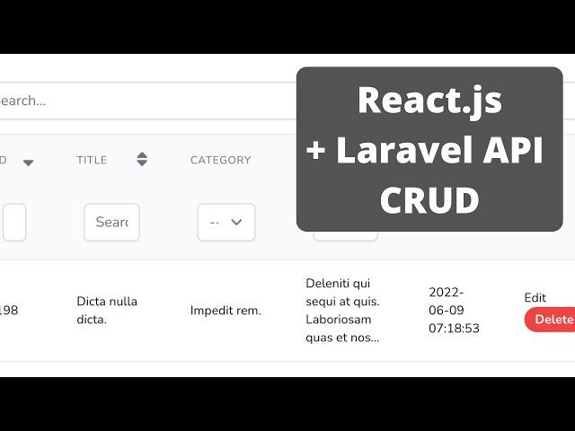 React.js + Laravel 9 API SPA CRUD: My New Course