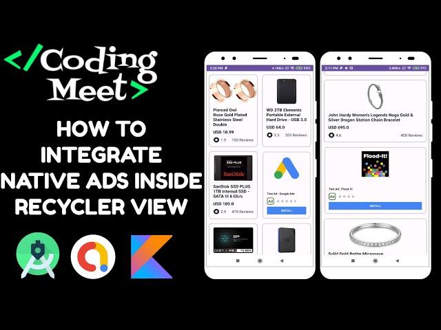 How to Integrate Native Ads Inside Recycler View in Android Studio Kotlin 2023 | Step-by-Step Guide