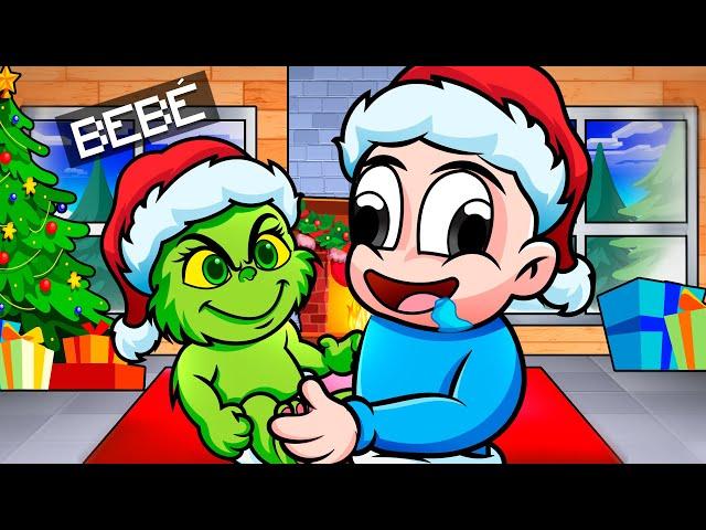 La PRIMERA NAVIDAD de BEBÉ GRINCH en Minecraft  BEBÉ NOOB