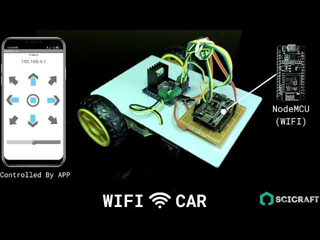 WiFi-Controlled Car with NodeMCU ESP8266! | Controlled By App