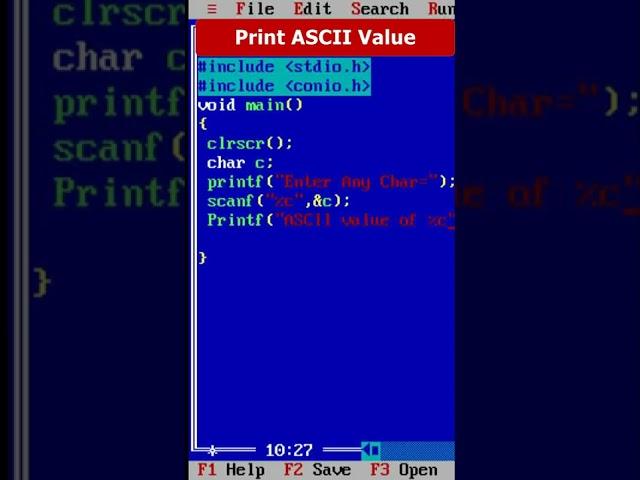 C program Print ASCII value Part - 14 | C programming #coding #ascii