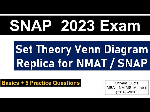 NMAT / SNAP 2023 Exam: Set Theory Venn Diagram Replica Questions || 5 Important  Question Types