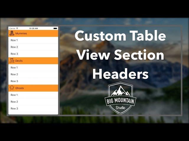 Custom Section Headers in Table View (Xcode 8, Swift 3)