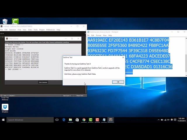 Sublime text 3 license keys for build 3126 - Sublime text