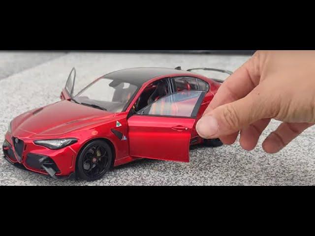 ALFA ROMEO GIULIA GTA M ROSSO 2021 CARBON ROOF SOLIDO UNBOXING 1:18 DIECAST MODEL