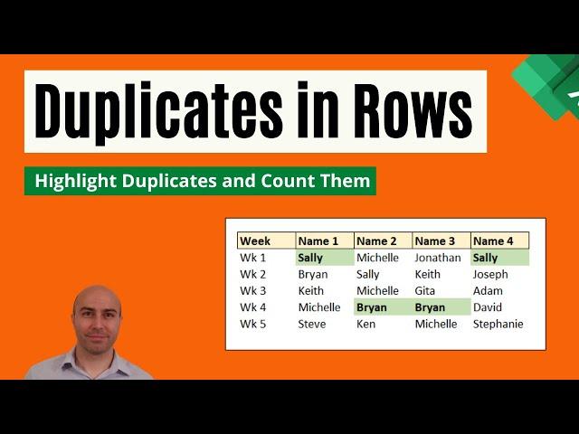 Highlight and Count Duplicates in Row - Excel Tutorial