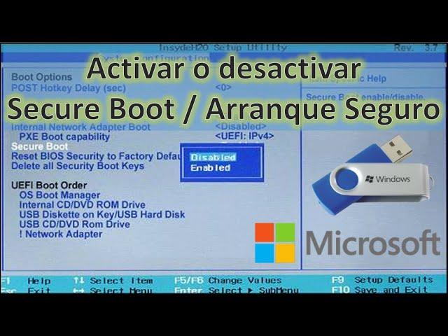 ‍ Informática - Activar o desactivar Secure Boot / Arranque Seguro